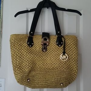 Michael Kors summer tote with black trim